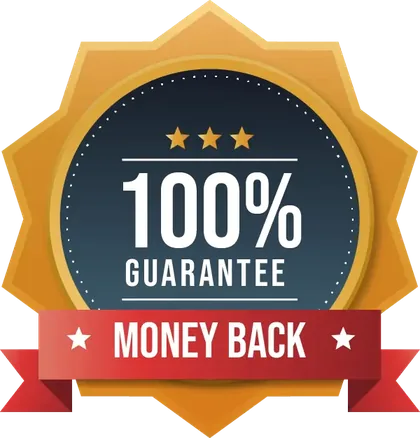 100% money back guarantee seal